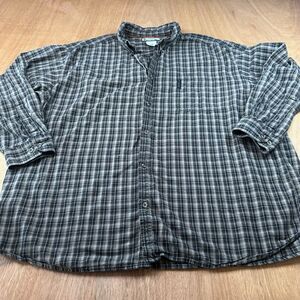 Columbia Plaid Button Up Shirt Mens 3XL Black Brown Outdoor Hiking
